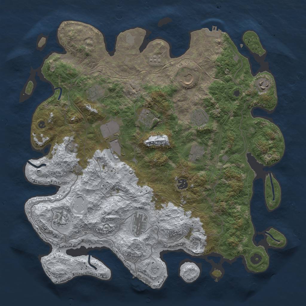 Rust Map: Procedural Map, Size: 4250, Seed: 1546140261, 20 Monuments
