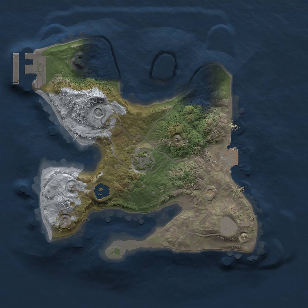 Rust Map: Procedural Map, Size: 2000, Seed: 1531100, 4 Monuments