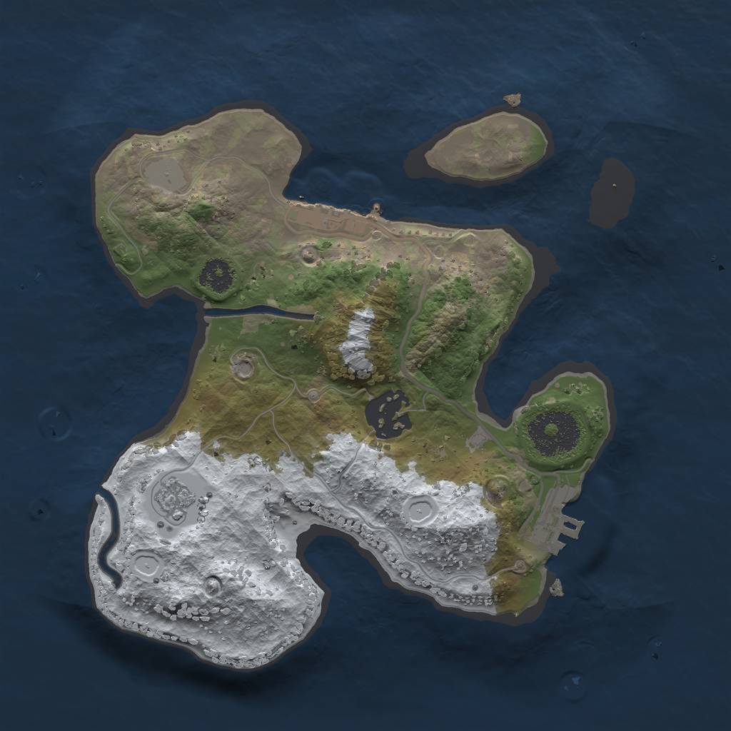 Rust Map: Procedural Map, Size: 2300, Seed: 2147483647, 9 Monuments