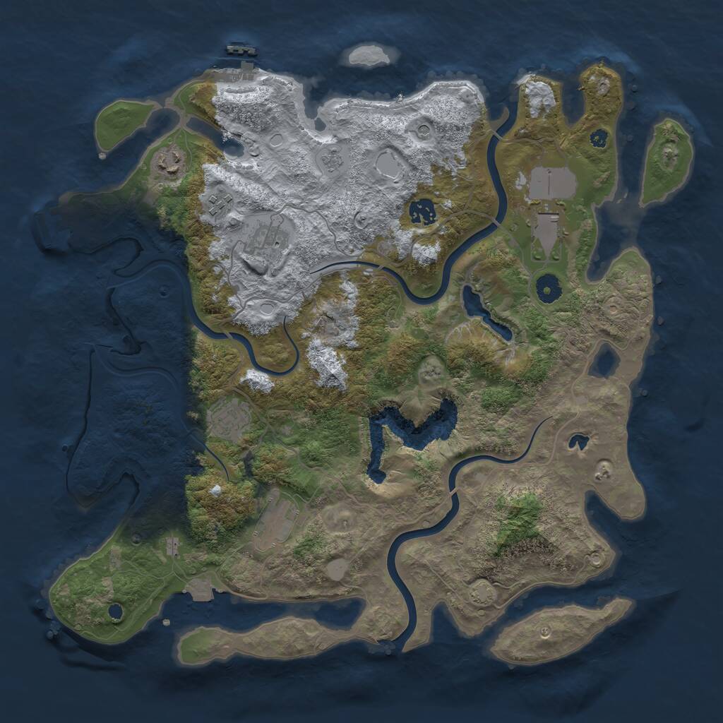 Rust Map: Procedural Map, Size: 4000, Seed: 1766689509, 13 Monuments