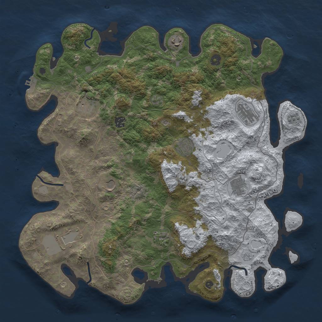 Rust Map: Procedural Map, Size: 4250, Seed: 46950011, 18 Monuments