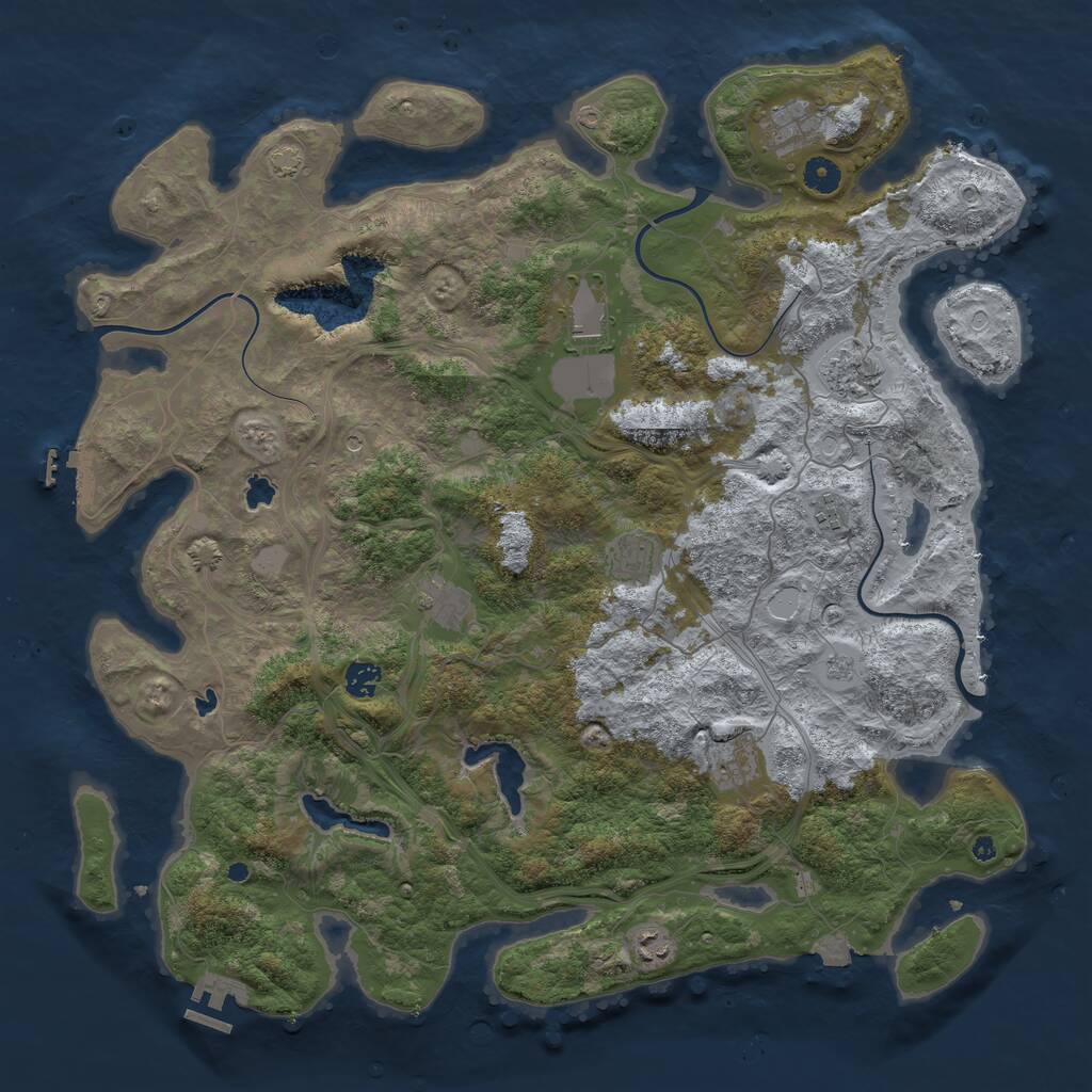 Rust Map: Procedural Map, Size: 4500, Seed: 561671437, 15 Monuments