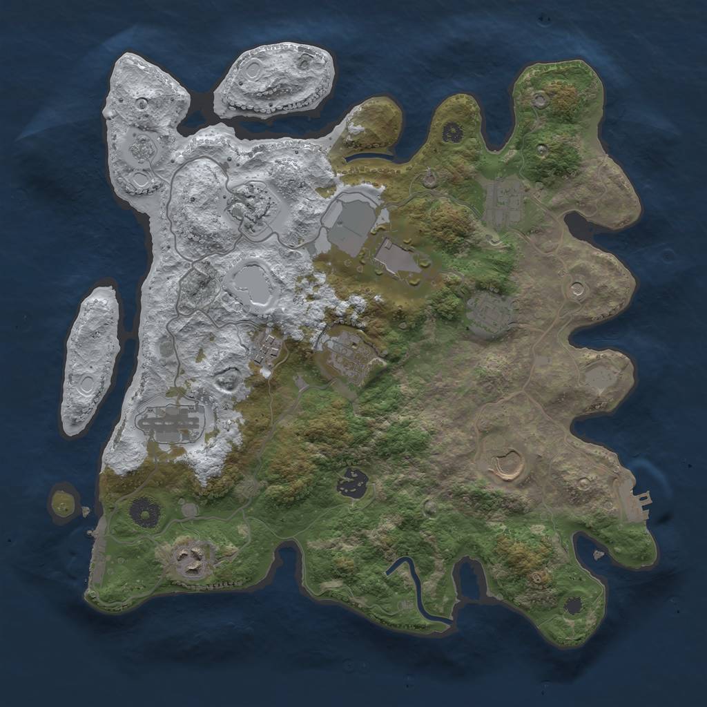 Rust Map: Procedural Map, Size: 3500, Seed: 20220511, 19 Monuments