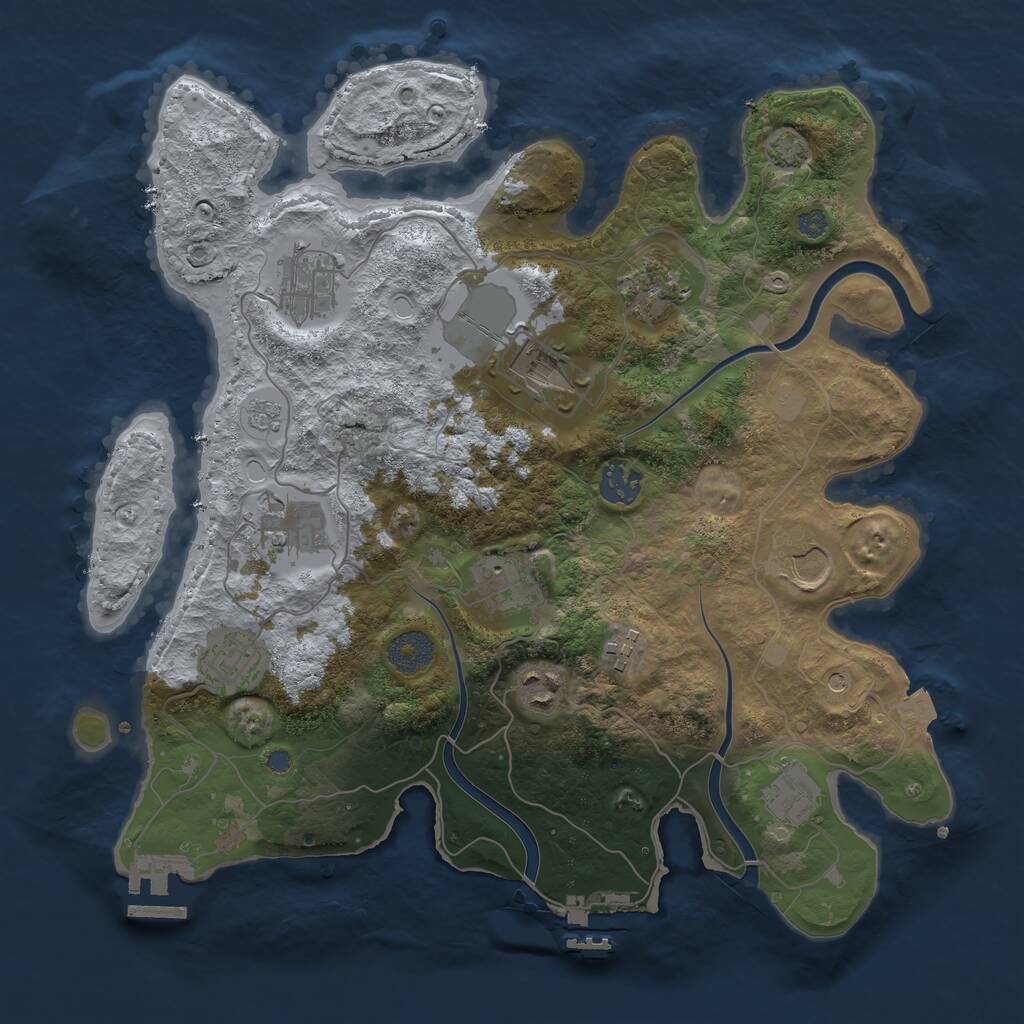 Rust Map: Procedural Map, Size: 3500, Seed: 20220511, 16 Monuments