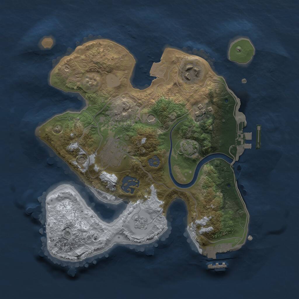 Rust Map: Procedural Map, Size: 2500, Seed: 50073970, 10 Monuments