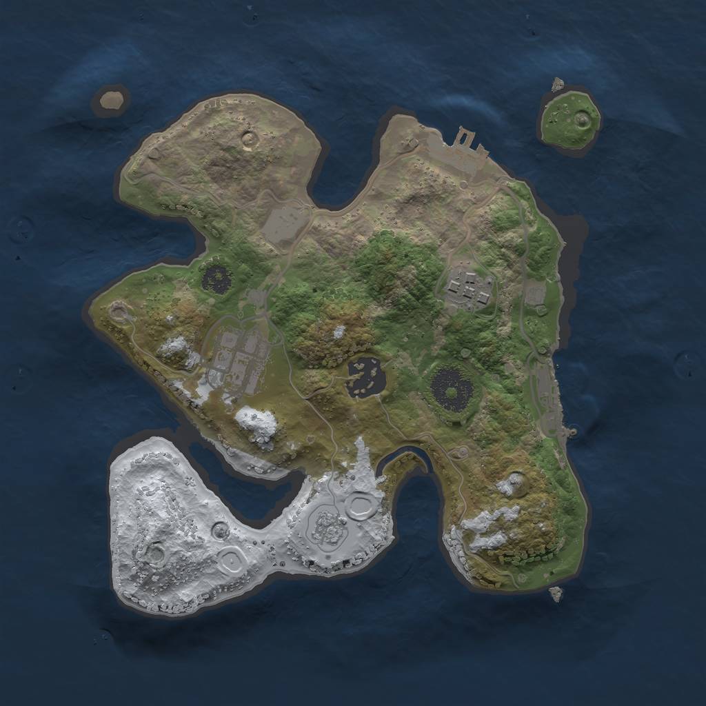 Rust Map: Procedural Map, Size: 2500, Seed: 50073970, 11 Monuments