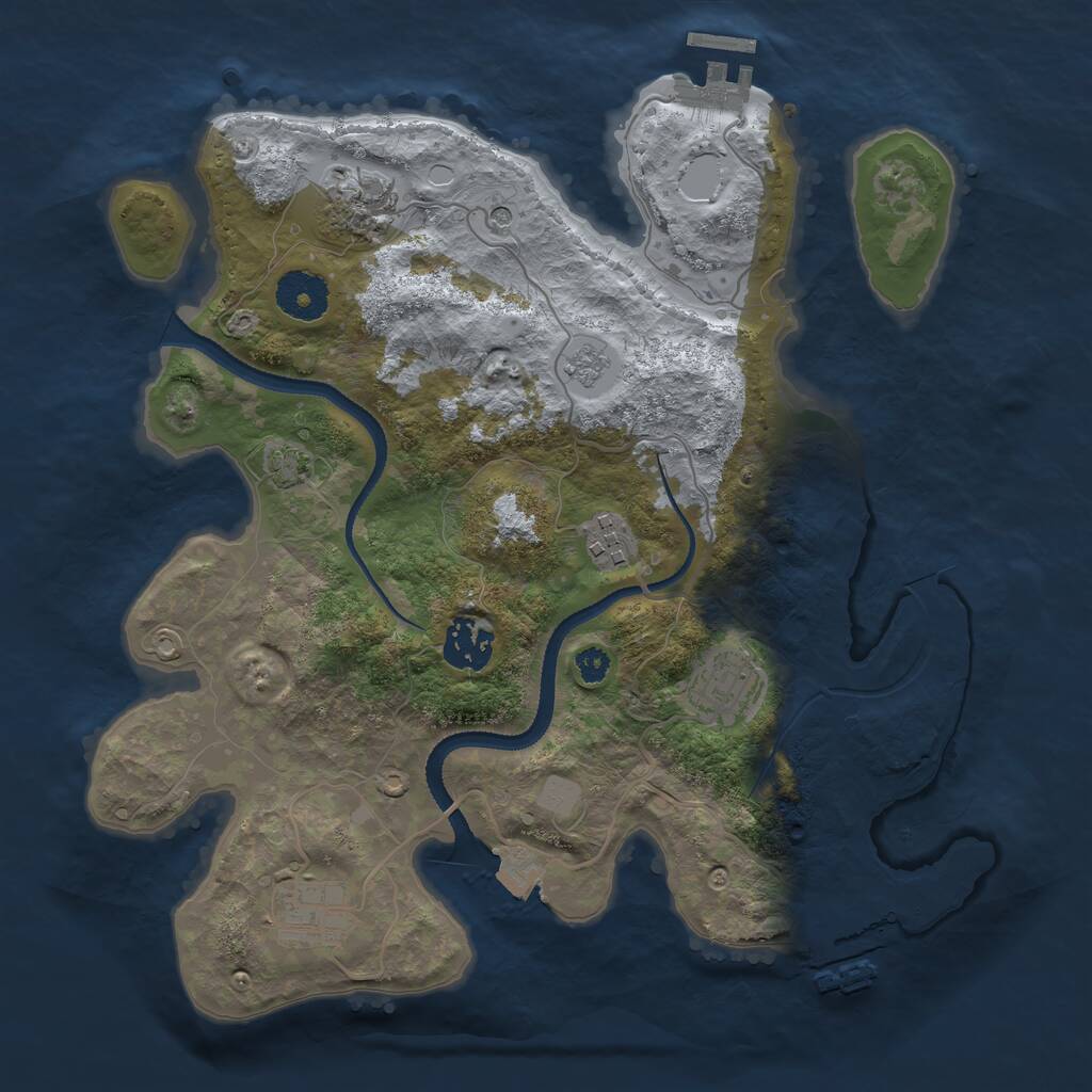 Rust Map: Procedural Map, Size: 3200, Seed: 689934, 11 Monuments