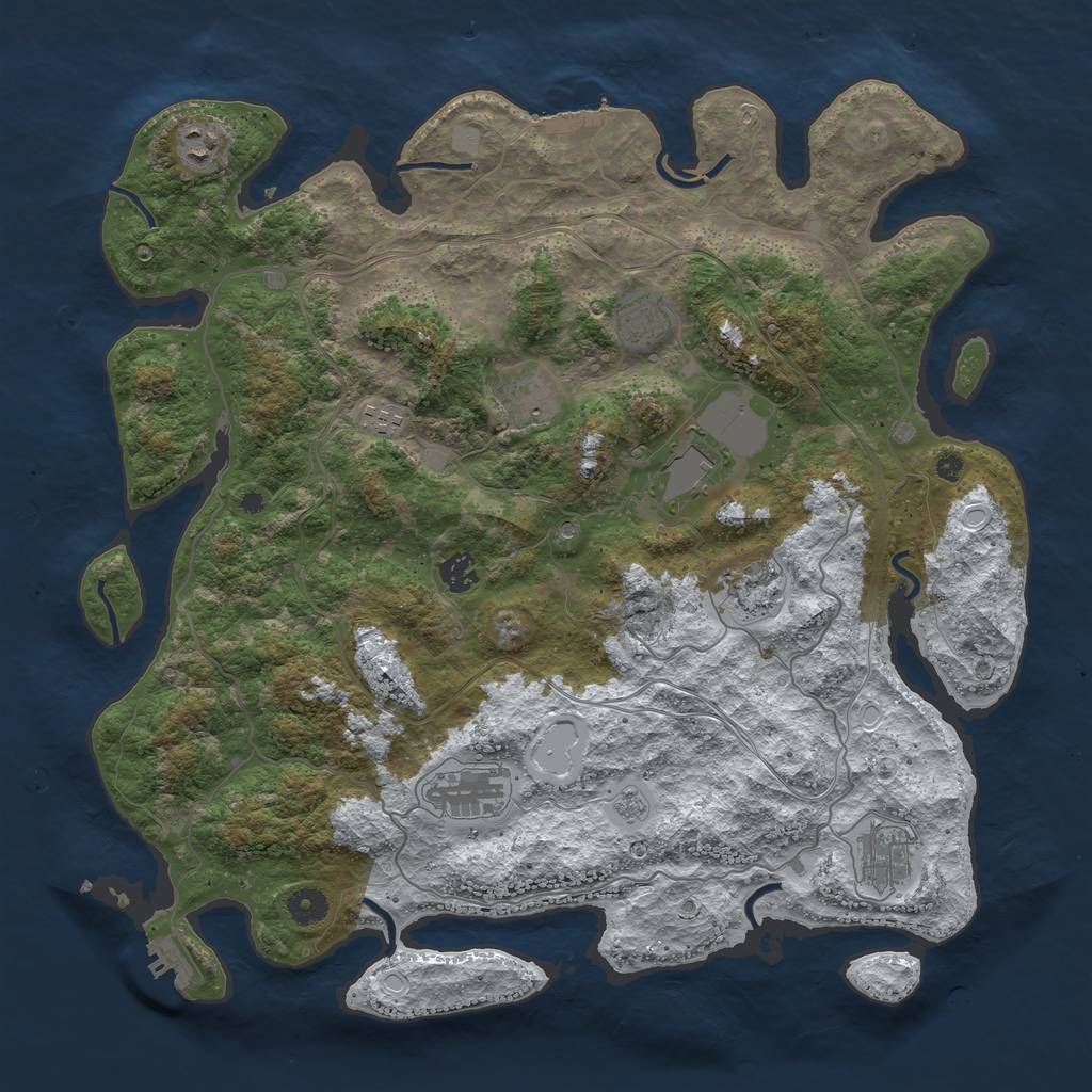 Rust Map: Procedural Map, Size: 4250, Seed: 1123581321, 18 Monuments