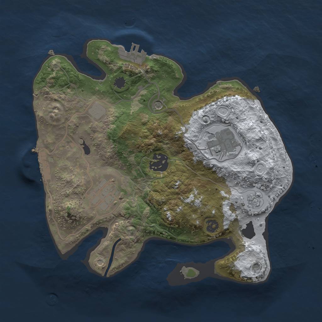 Rust Map: Procedural Map, Size: 2500, Seed: 234657, 12 Monuments