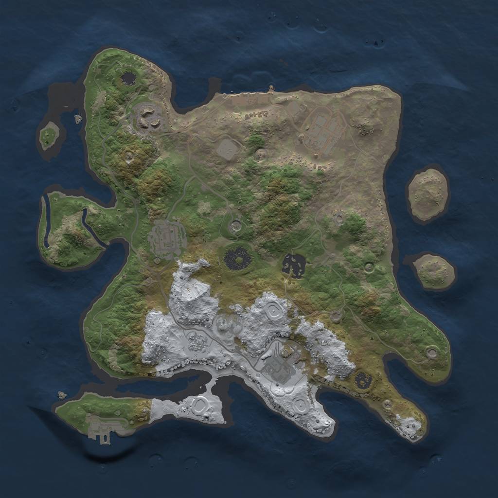 Rust Map: Procedural Map, Size: 3000, Seed: 79779, 14 Monuments