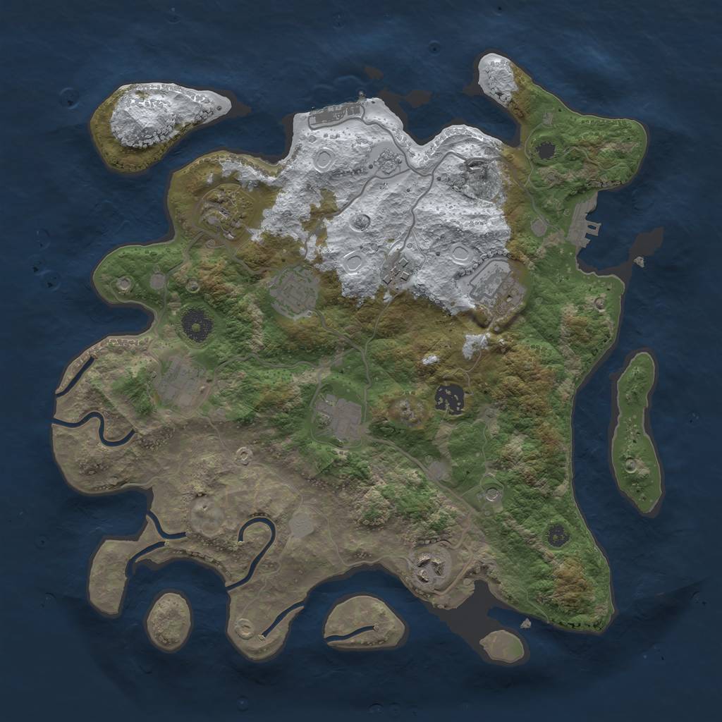 Rust Map: Procedural Map, Size: 3450, Seed: 1749154138, 17 Monuments