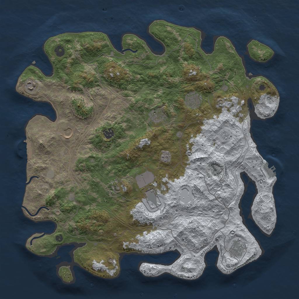 Rust Map: Procedural Map, Size: 4250, Seed: 360216710, 18 Monuments