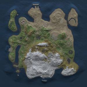 Thumbnail Rust Map: Procedural Map, Size: 3000, Seed: 888888, 12 Monuments