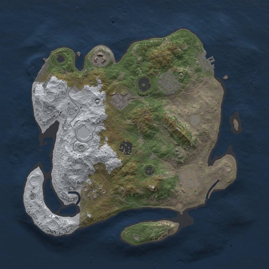 Rust Map: Procedural Map, Size: 3000, Seed: 25215421, 15 Monuments