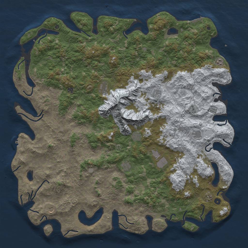 Rust Map: Procedural Map, Size: 6000, Seed: 1592589794, 20 Monuments