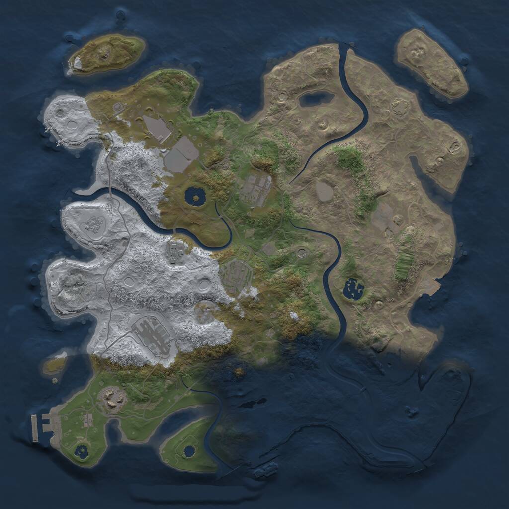Rust Map: Procedural Map, Size: 3700, Seed: 1506620776, 15 Monuments