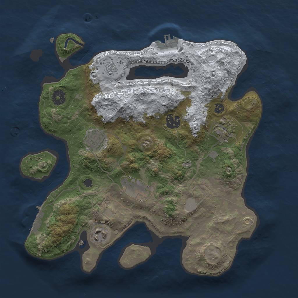 Rust Map: Procedural Map, Size: 3000, Seed: 185576287, 13 Monuments