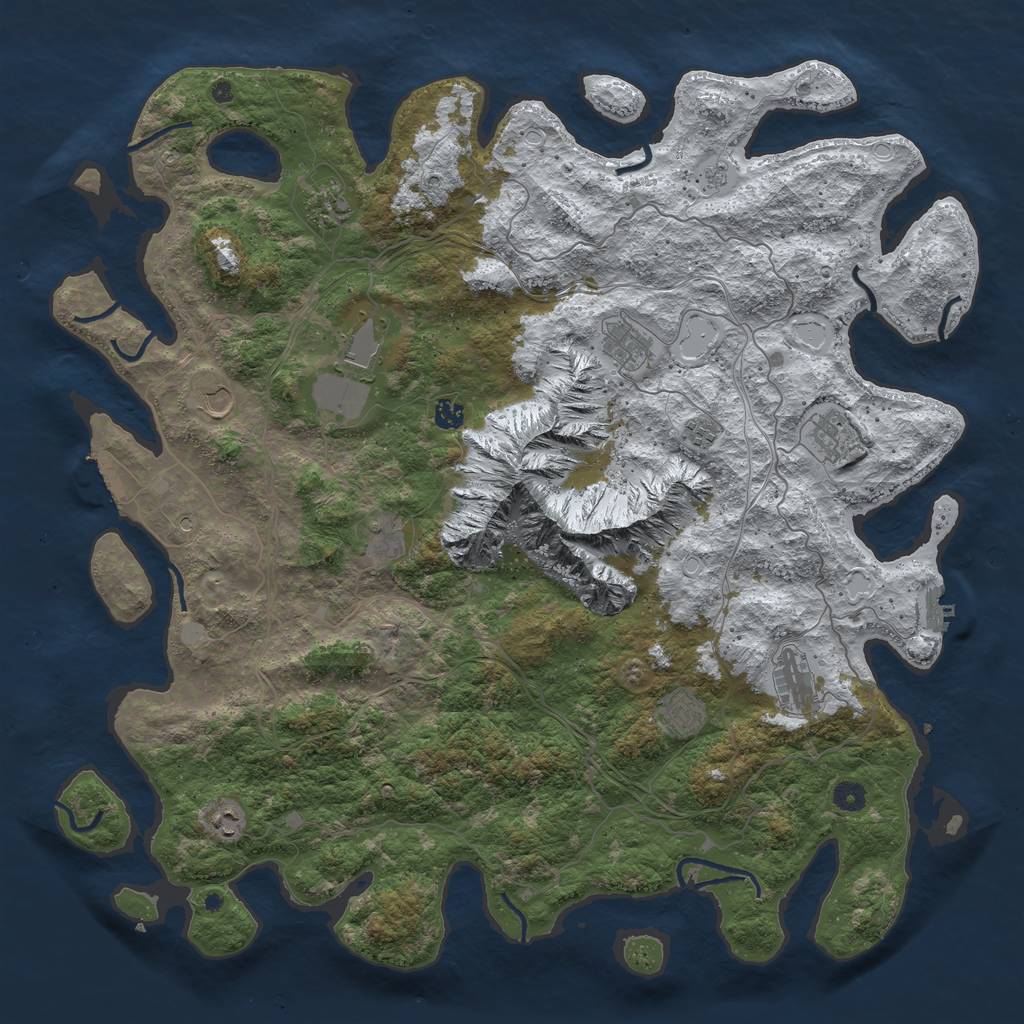 Rust Map: Procedural Map, Size: 5000, Seed: 512285700, 20 Monuments