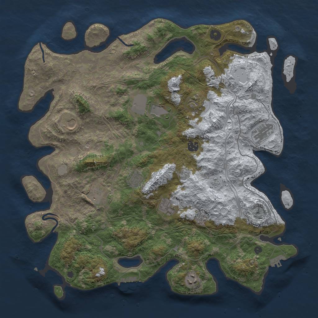 Rust Map: Procedural Map, Size: 4250, Seed: 280869194, 19 Monuments