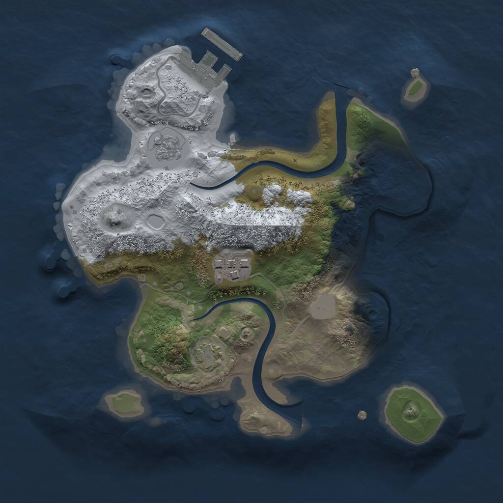 Rust Map: Procedural Map, Size: 2200, Seed: 175156156, 5 Monuments