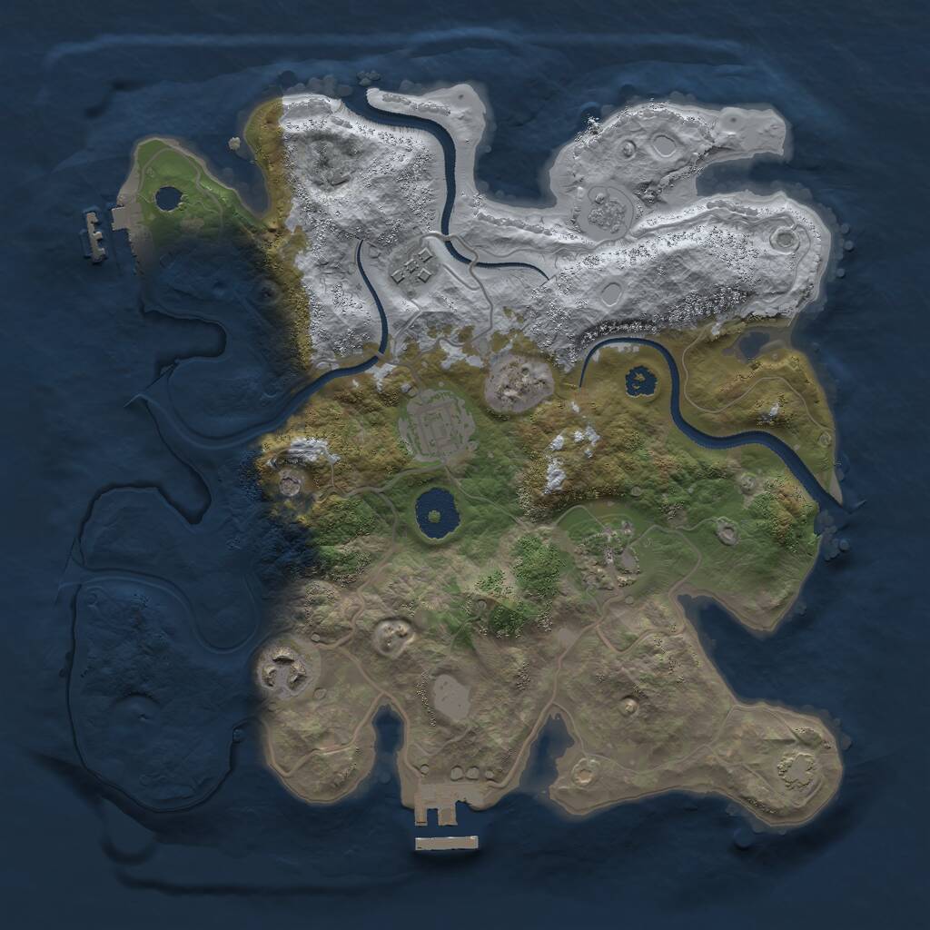 Rust Map: Procedural Map, Size: 3000, Seed: 348391646, 10 Monuments