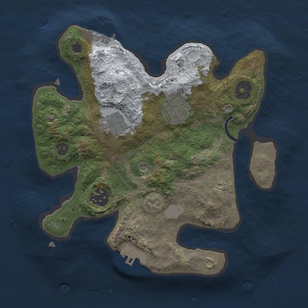 Rust Map: Procedural Map, Size: 2500, Seed: 236949, 11 Monuments
