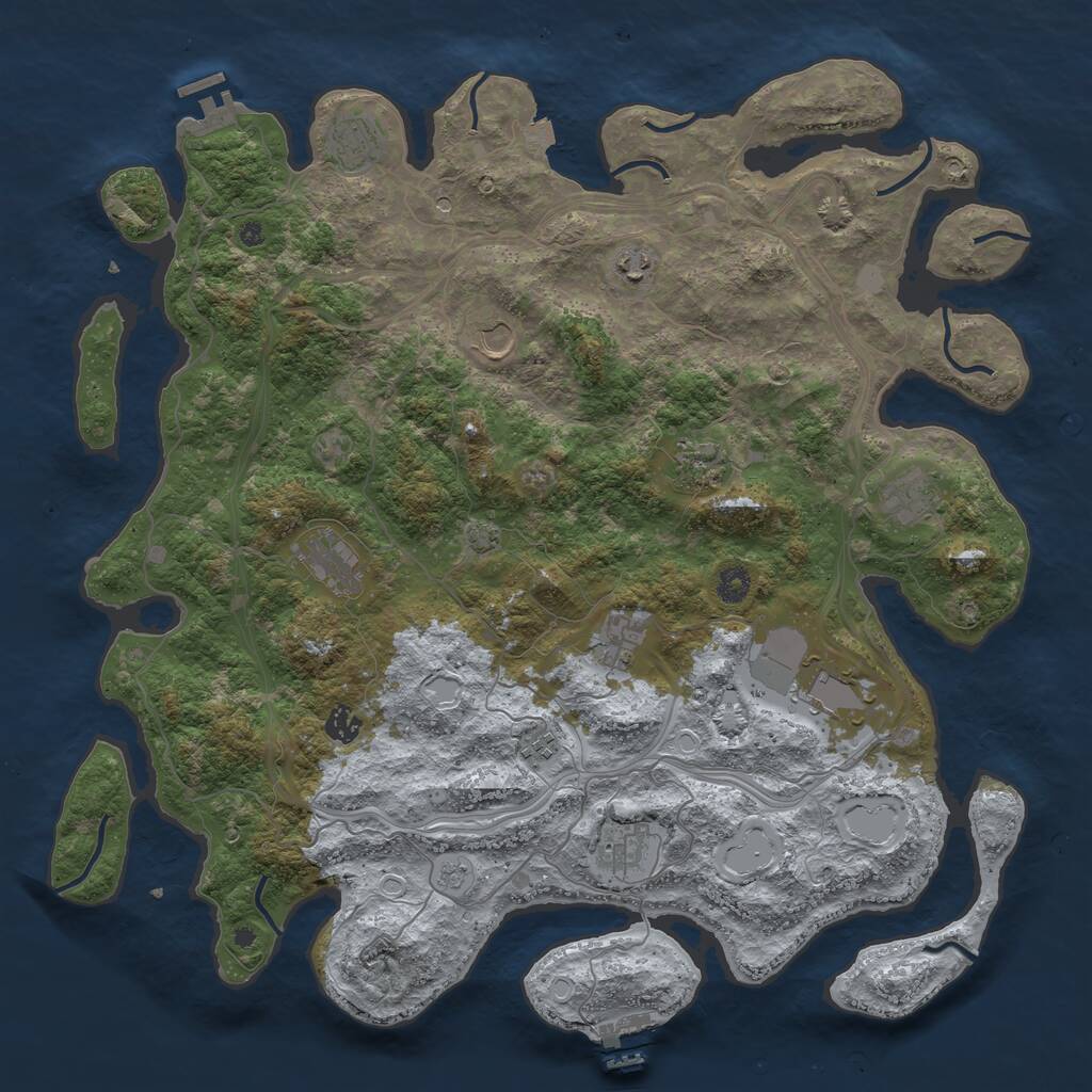 Rust Map: Procedural Map, Size: 4500, Seed: 528, 17 Monuments