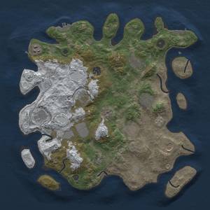 Thumbnail Rust Map: Procedural Map, Size: 3700, Seed: 1671980994, 20 Monuments