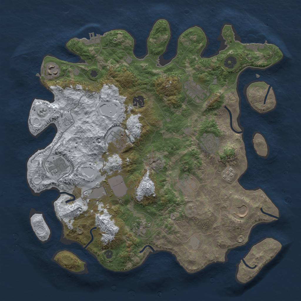 Rust Map: Procedural Map, Size: 3700, Seed: 1671980994, 20 Monuments