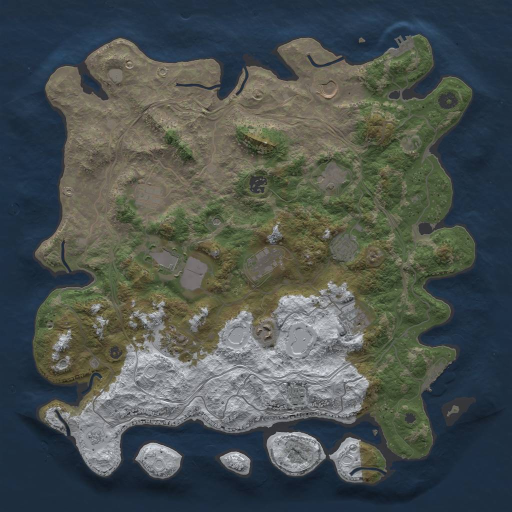 Rust Map: Procedural Map, Size: 4250, Seed: 951379838, 20 Monuments