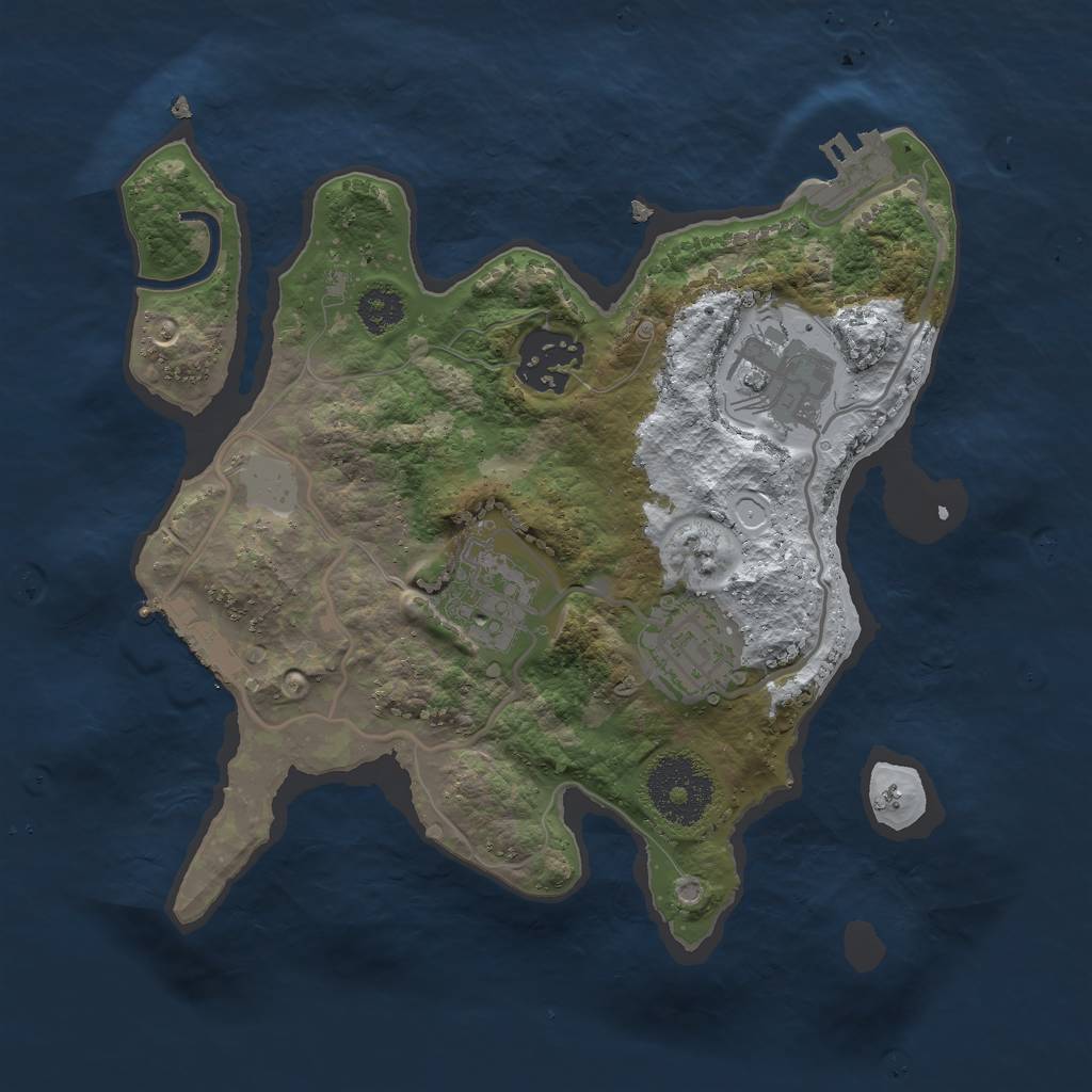 Rust Map: Procedural Map, Size: 2500, Seed: 55123, 11 Monuments