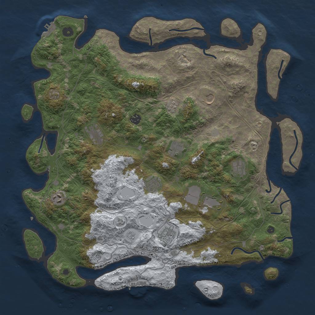 Rust Map: Procedural Map, Size: 4500, Seed: 69856269, 19 Monuments