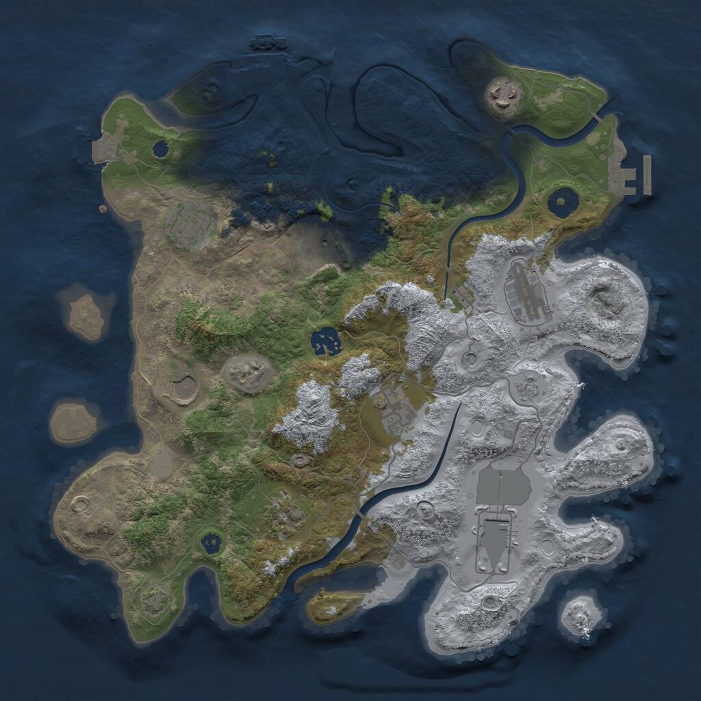 Rust Map: Procedural Map, Size: 3500, Seed: 34634634, 16 Monuments