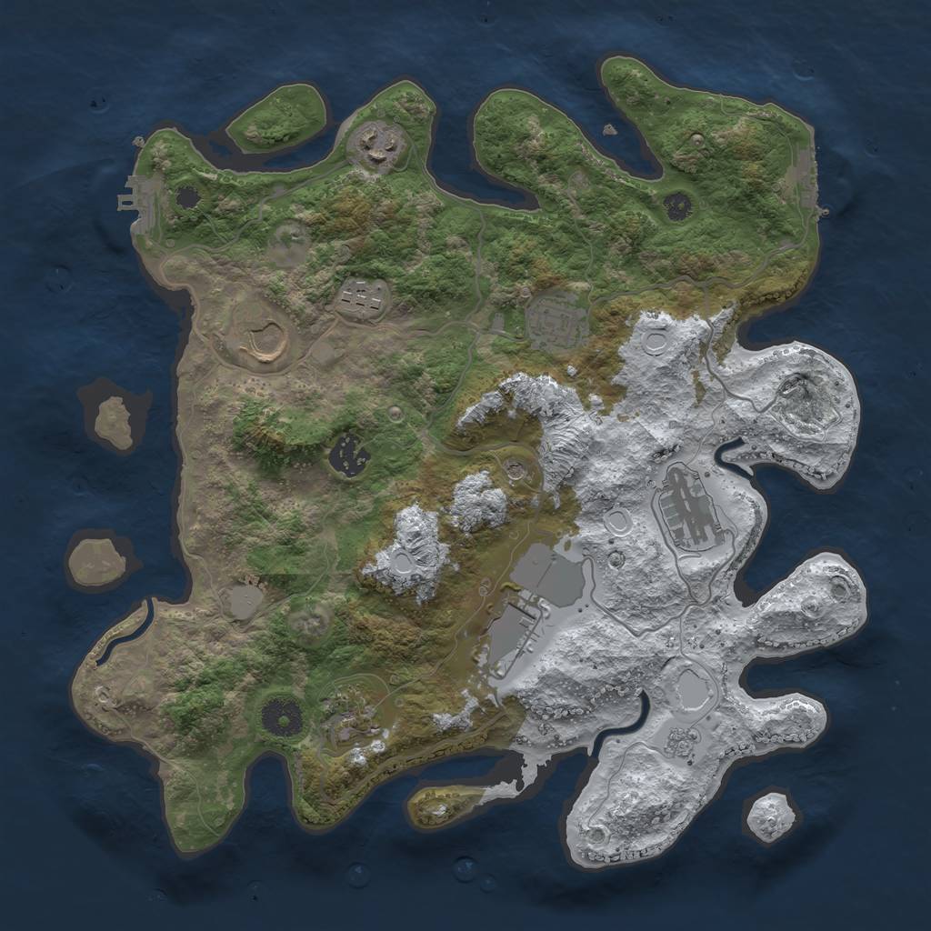 Rust Map: Procedural Map, Size: 3500, Seed: 34634634, 17 Monuments