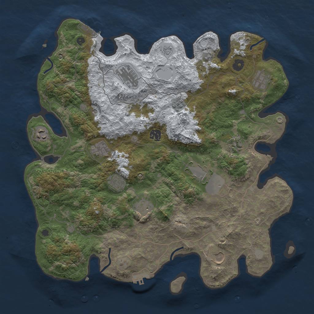 Rust Map: Procedural Map, Size: 4000, Seed: 2213121, 20 Monuments