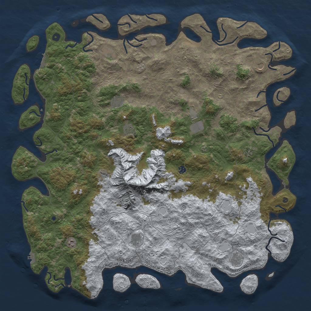 Rust Map: Procedural Map, Size: 6000, Seed: 12978, 20 Monuments