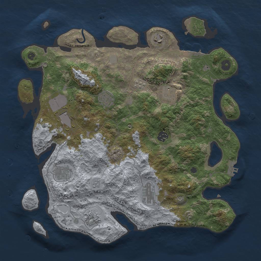 Rust Map: Procedural Map, Size: 3750, Seed: 1664136647, 16 Monuments