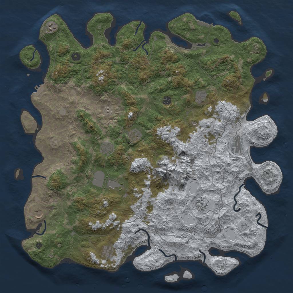 Rust Map: Procedural Map, Size: 5000, Seed: 760003549, 20 Monuments