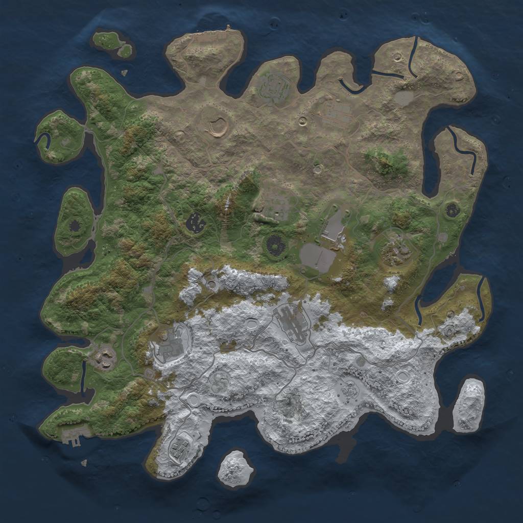 Rust Map: Procedural Map, Size: 4000, Seed: 867853956, 20 Monuments