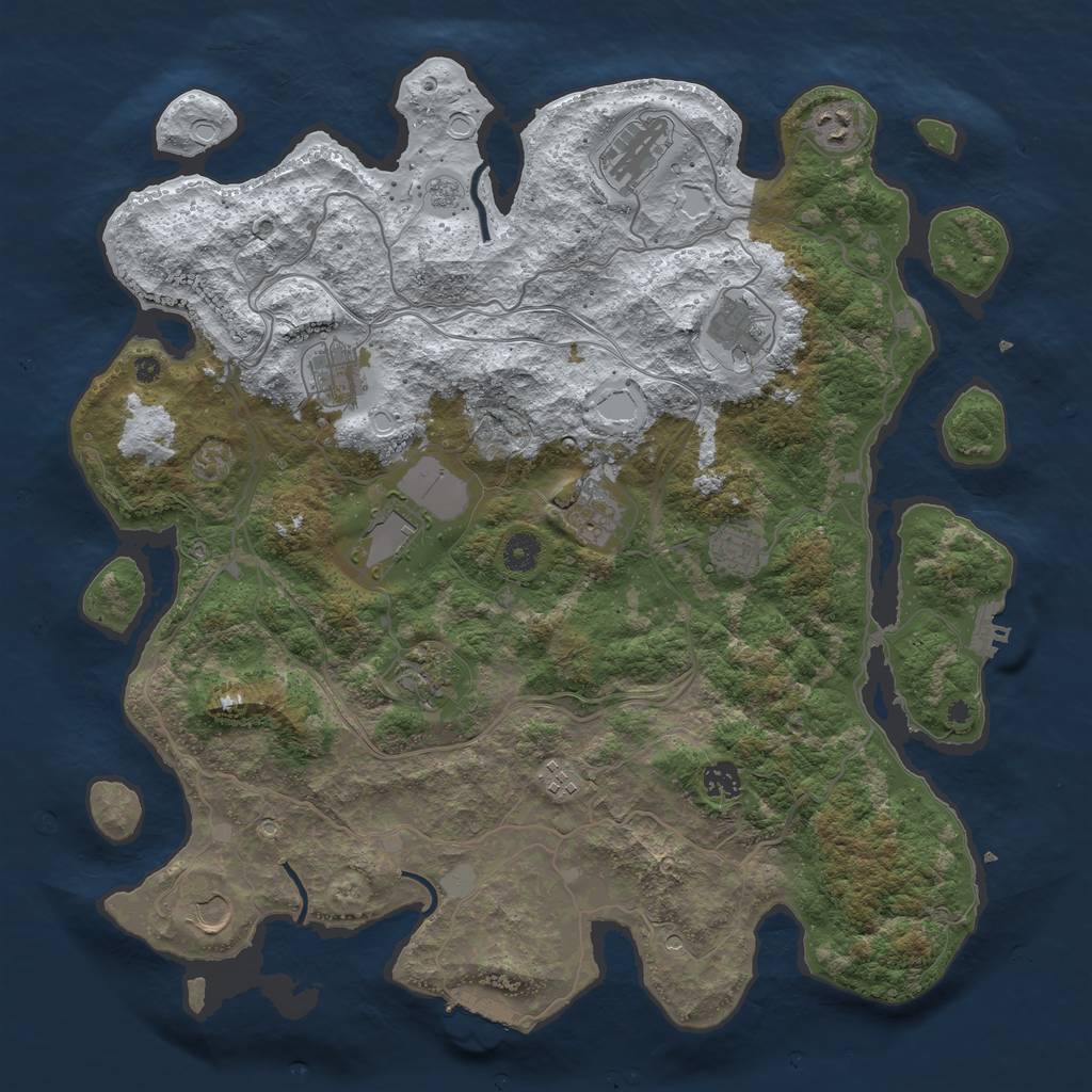 Rust Map: Procedural Map, Size: 4250, Seed: 167106091, 20 Monuments