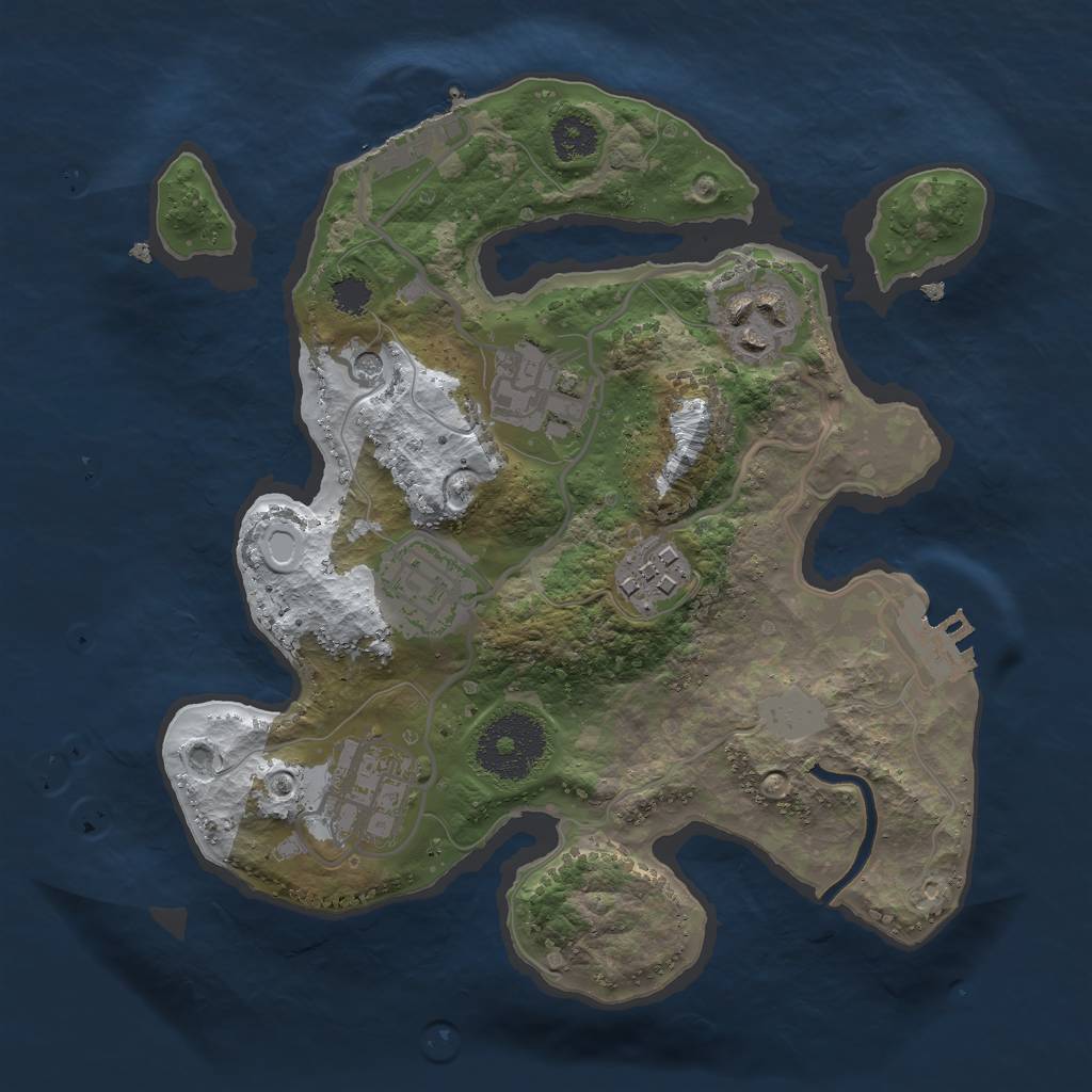 Rust Map: Procedural Map, Size: 2500, Seed: 679811, 13 Monuments