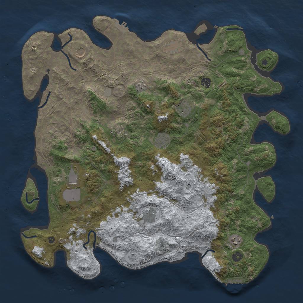 Rust Map: Procedural Map, Size: 4500, Seed: 478663543, 19 Monuments