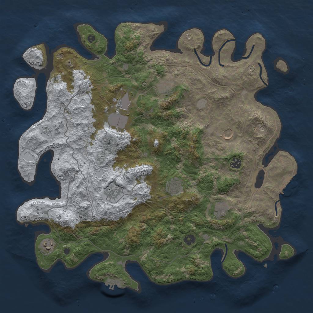 Rust Map: Procedural Map, Size: 4250, Seed: 18534, 18 Monuments