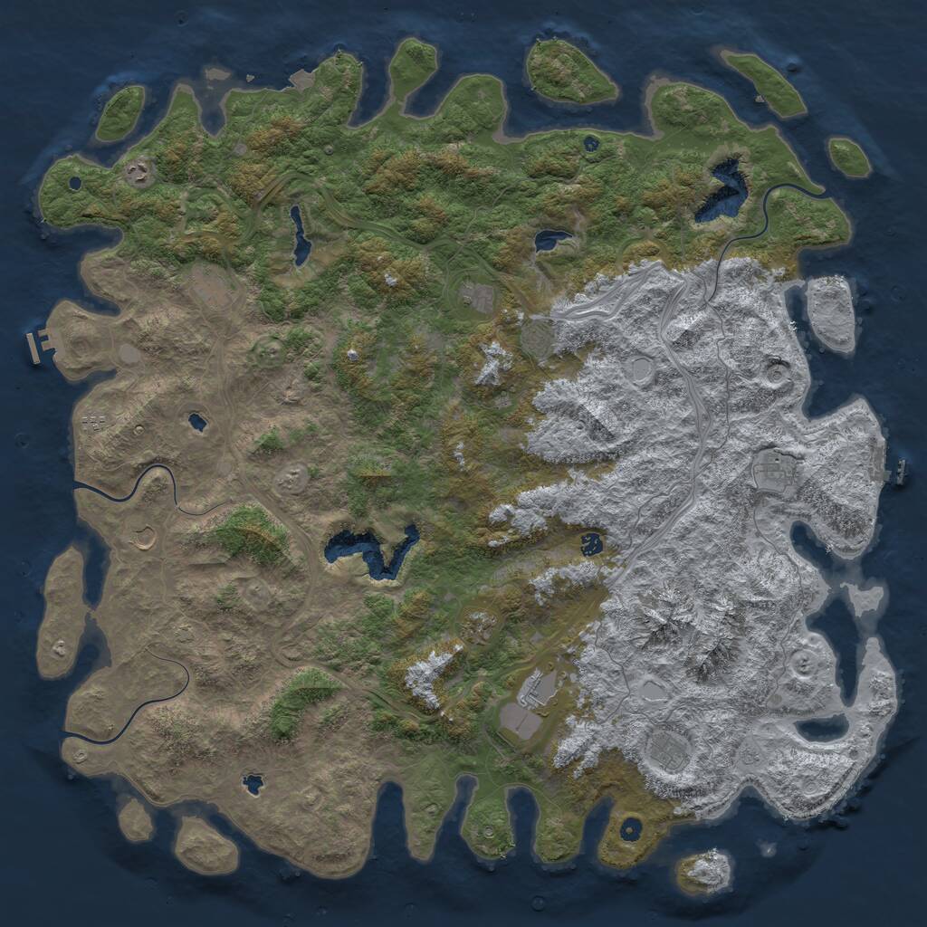 Rust Map: Procedural Map, Size: 6000, Seed: 932790, 17 Monuments