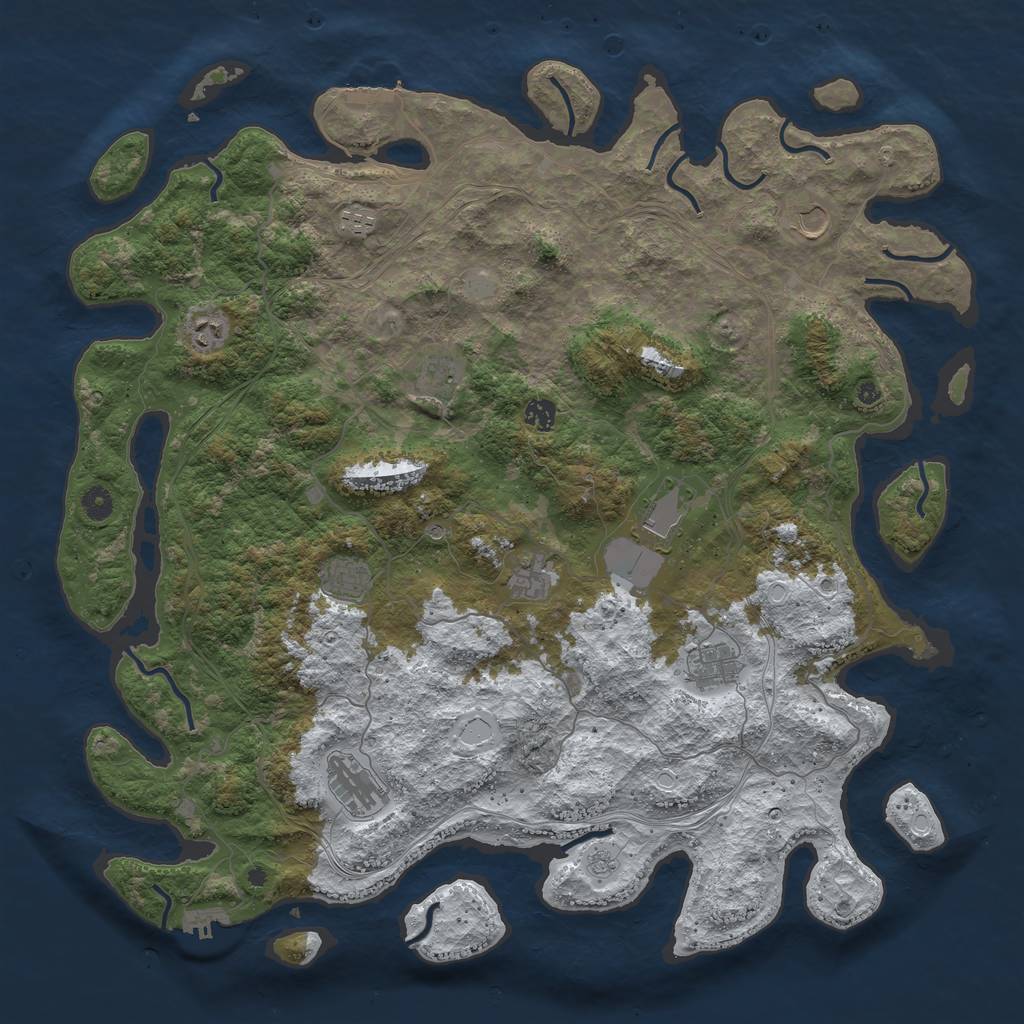 Rust Map: Procedural Map, Size: 4750, Seed: 25722320, 19 Monuments