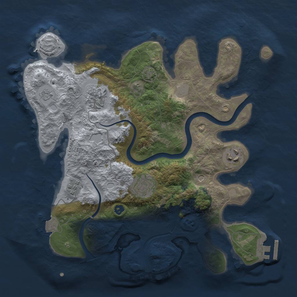 Rust Map: Procedural Map, Size: 3000, Seed: 1311363306, 9 Monuments