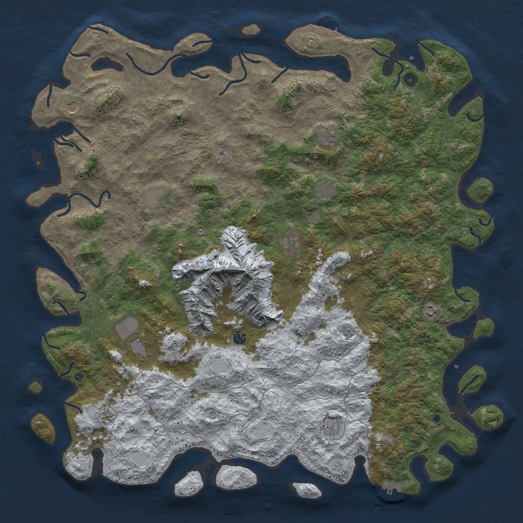 Rust Map: Procedural Map, Size: 6000, Seed: 890140, 20 Monuments