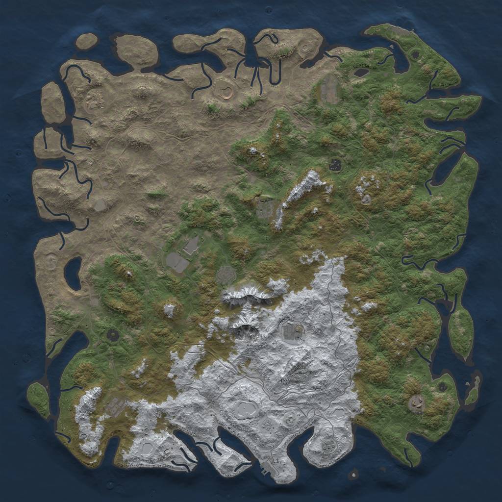 Rust Map: Procedural Map, Size: 6000, Seed: 1848925080, 20 Monuments