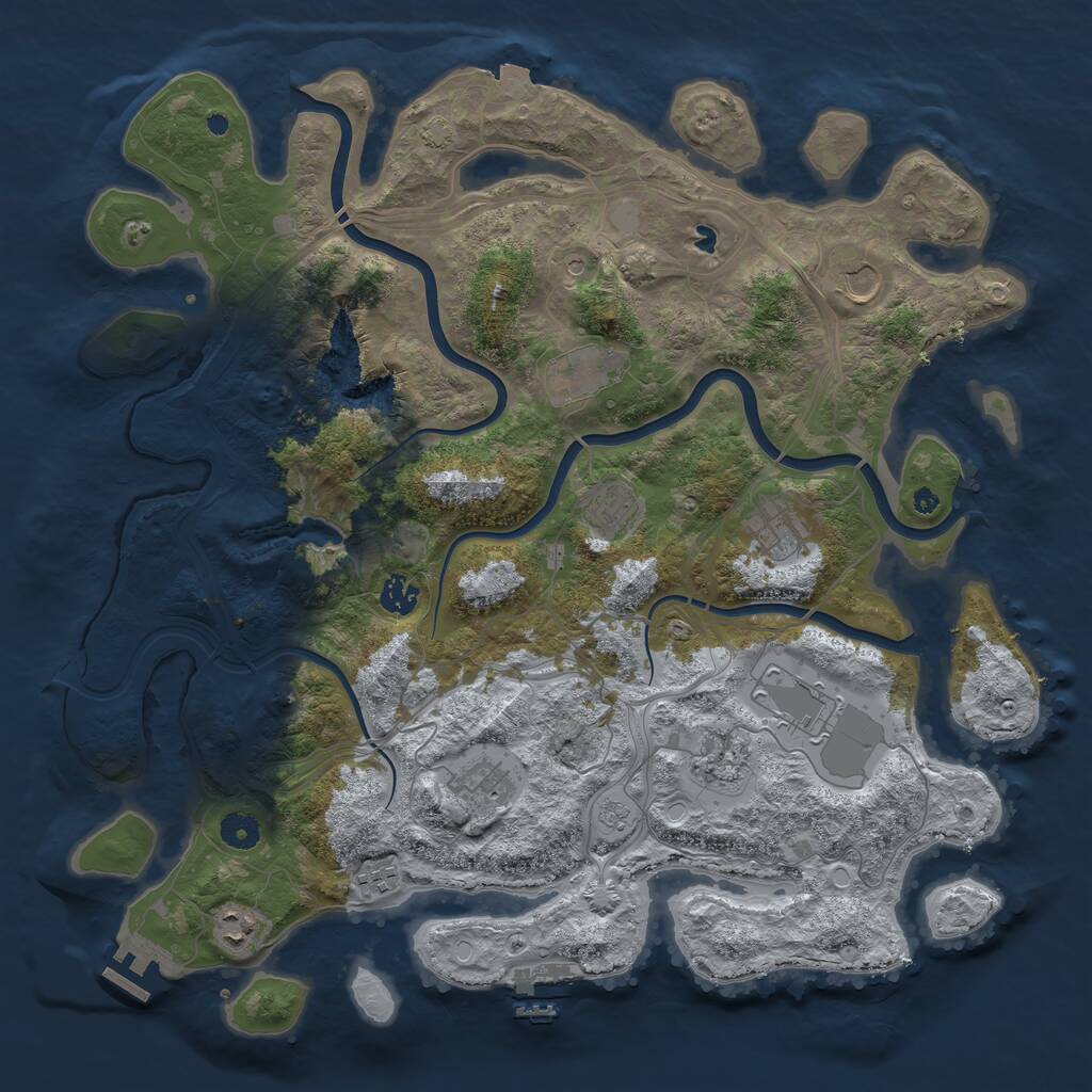 Rust Map: Procedural Map, Size: 4250, Seed: 13761, 16 Monuments