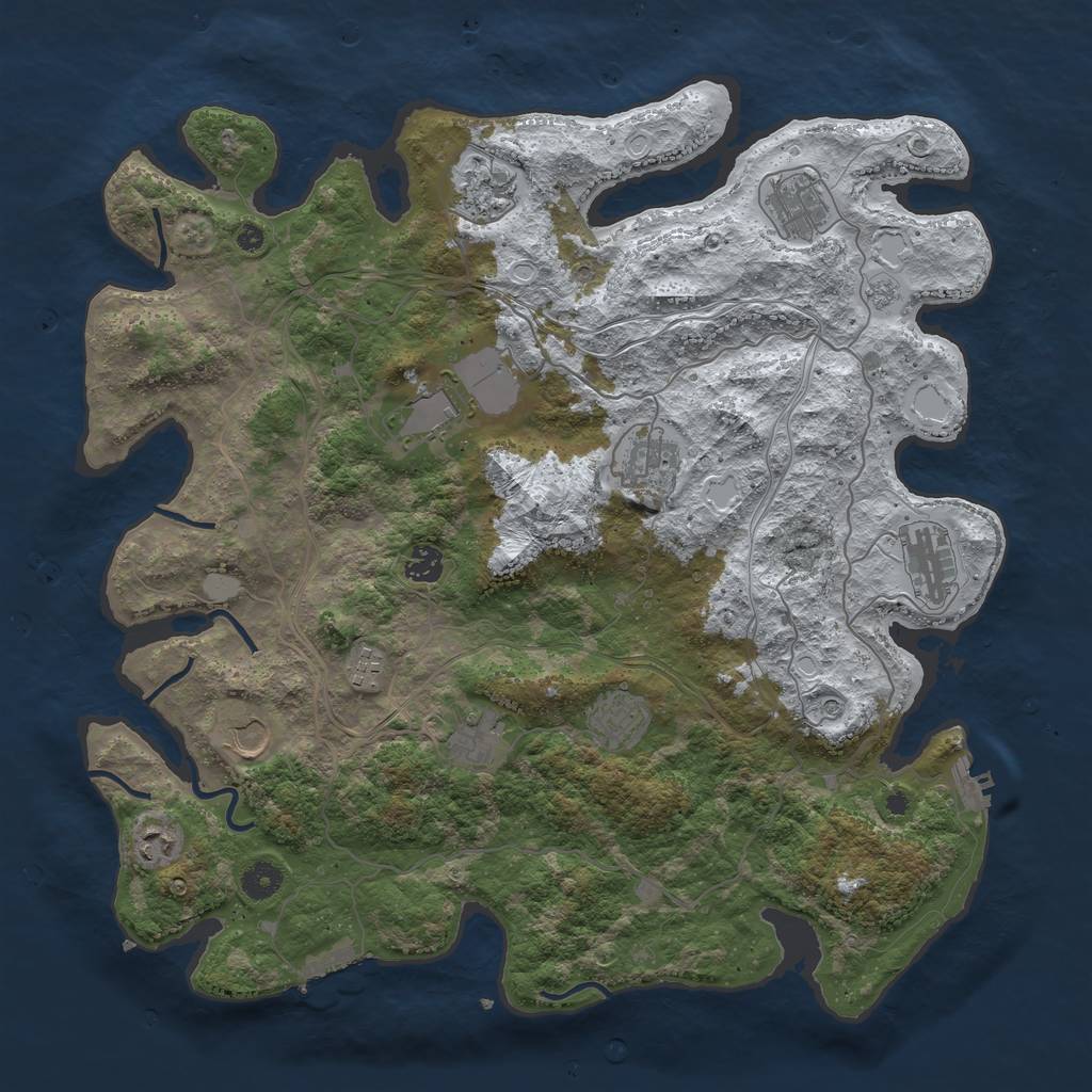 Rust Map: Procedural Map, Size: 4250, Seed: 1530783916, 20 Monuments